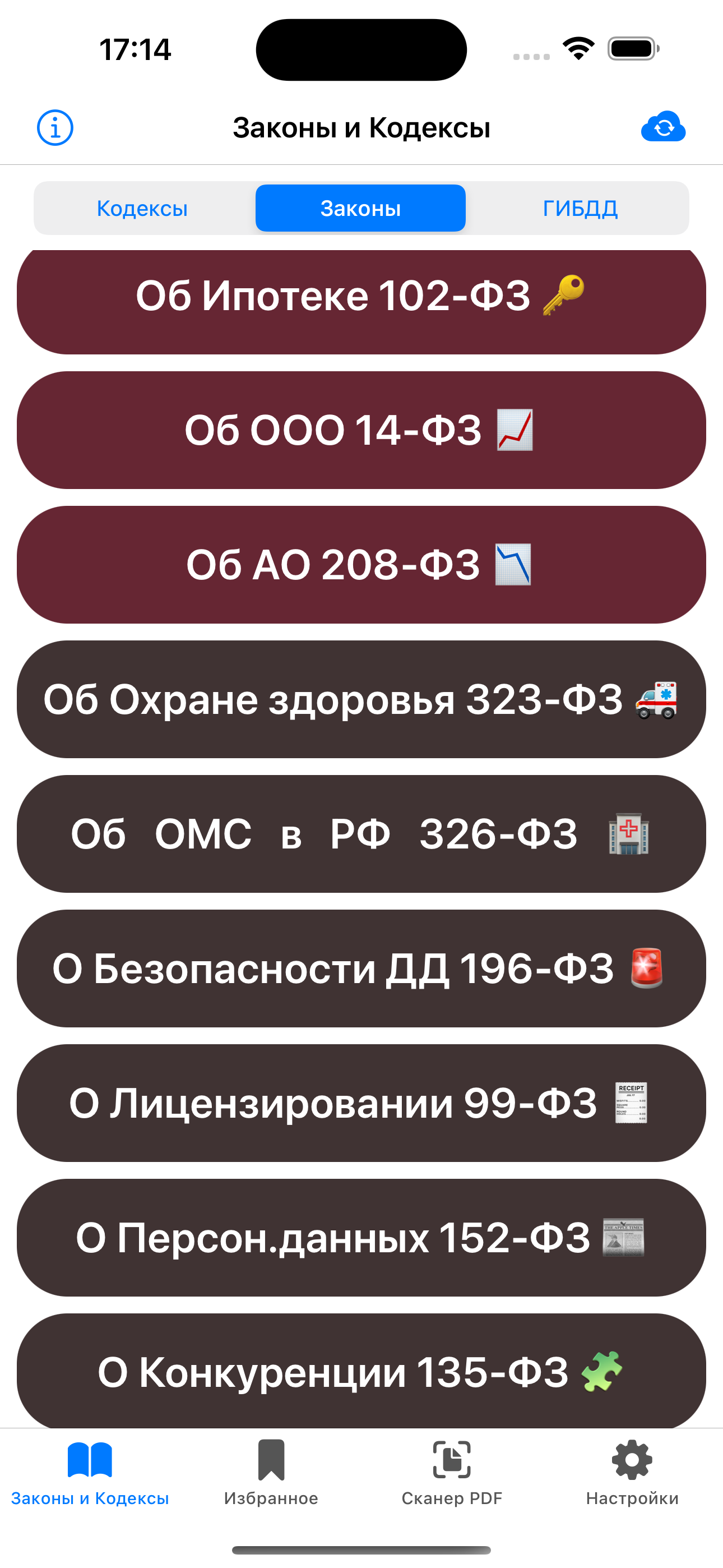 Кодексы Pro: Законы и Право РФ