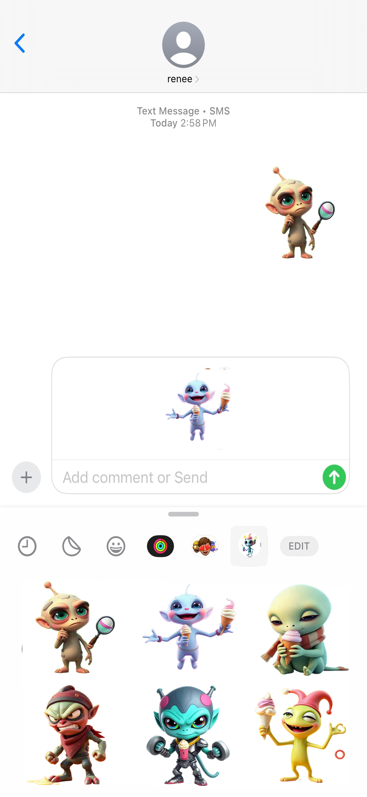 Ice Cream Alien Stickers screenshot 4