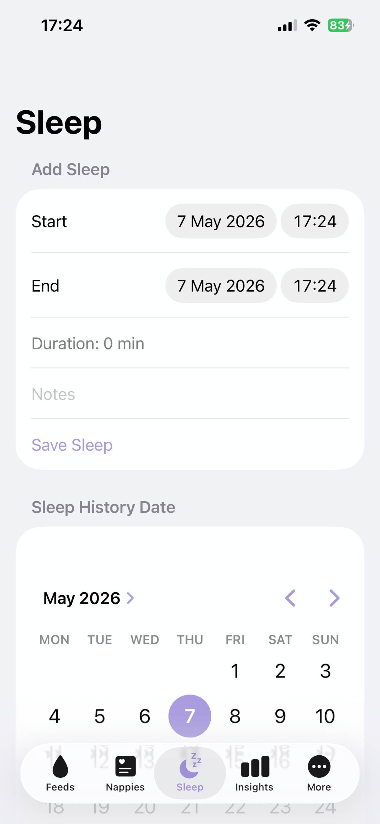 Simple Baby Tracker