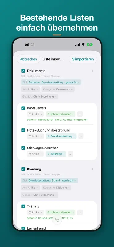 TravelSheet: Smarte Packliste screenshot 7 of 9