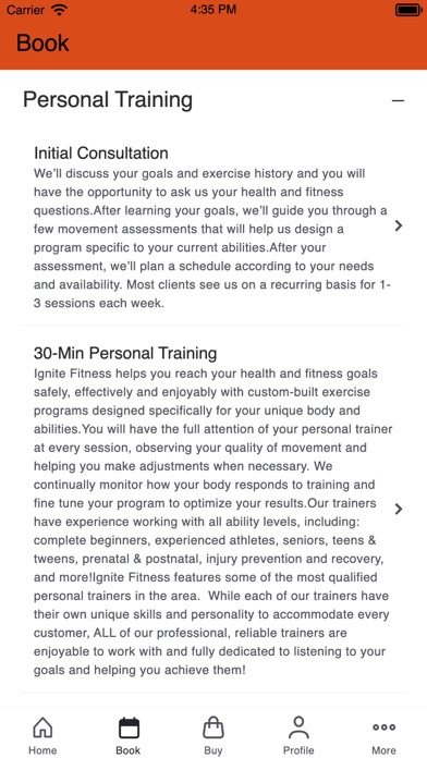 Ignite Fitness NC Screenshot