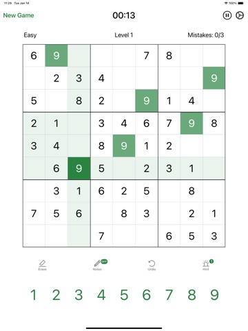 Sudoku - Brain Storm iPad screenshot