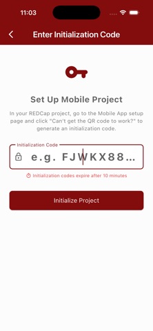 REDCap Go iPhone screenshot