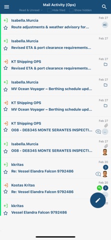 MarineTraffic Inbox screenshot