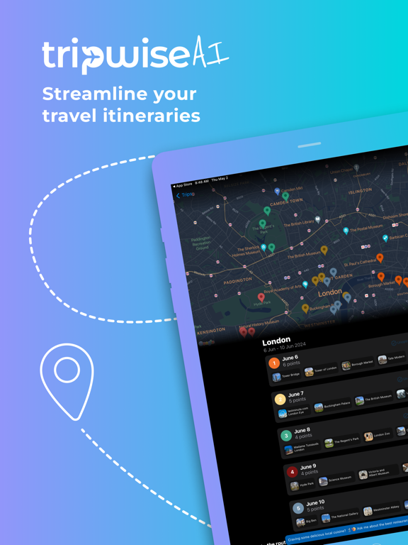 TripWise AI Travel Planner iPad screenshot 1 - Travel app