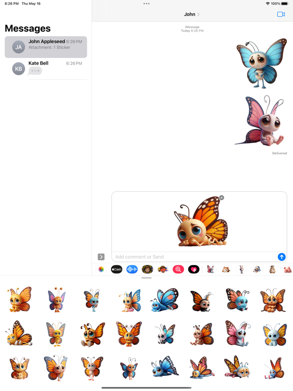 Screenshot #6 pour Sad Butterfly Stickers