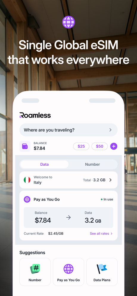 Roamless: eSIM Travel Internet screenshot 2