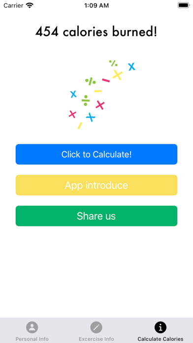 ExcerciseCalorieCalculator Screenshot