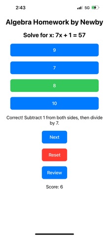 Algebra Homework by Newby screenshot