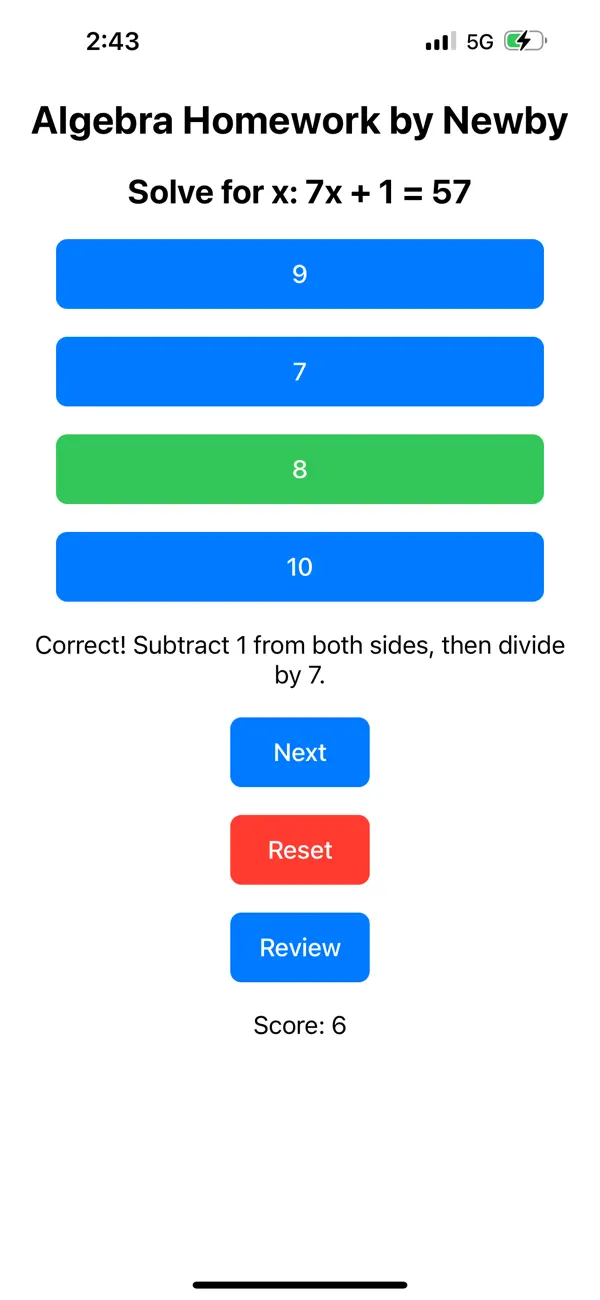 Screenshot #2 pour Algebra Homework by Newby
