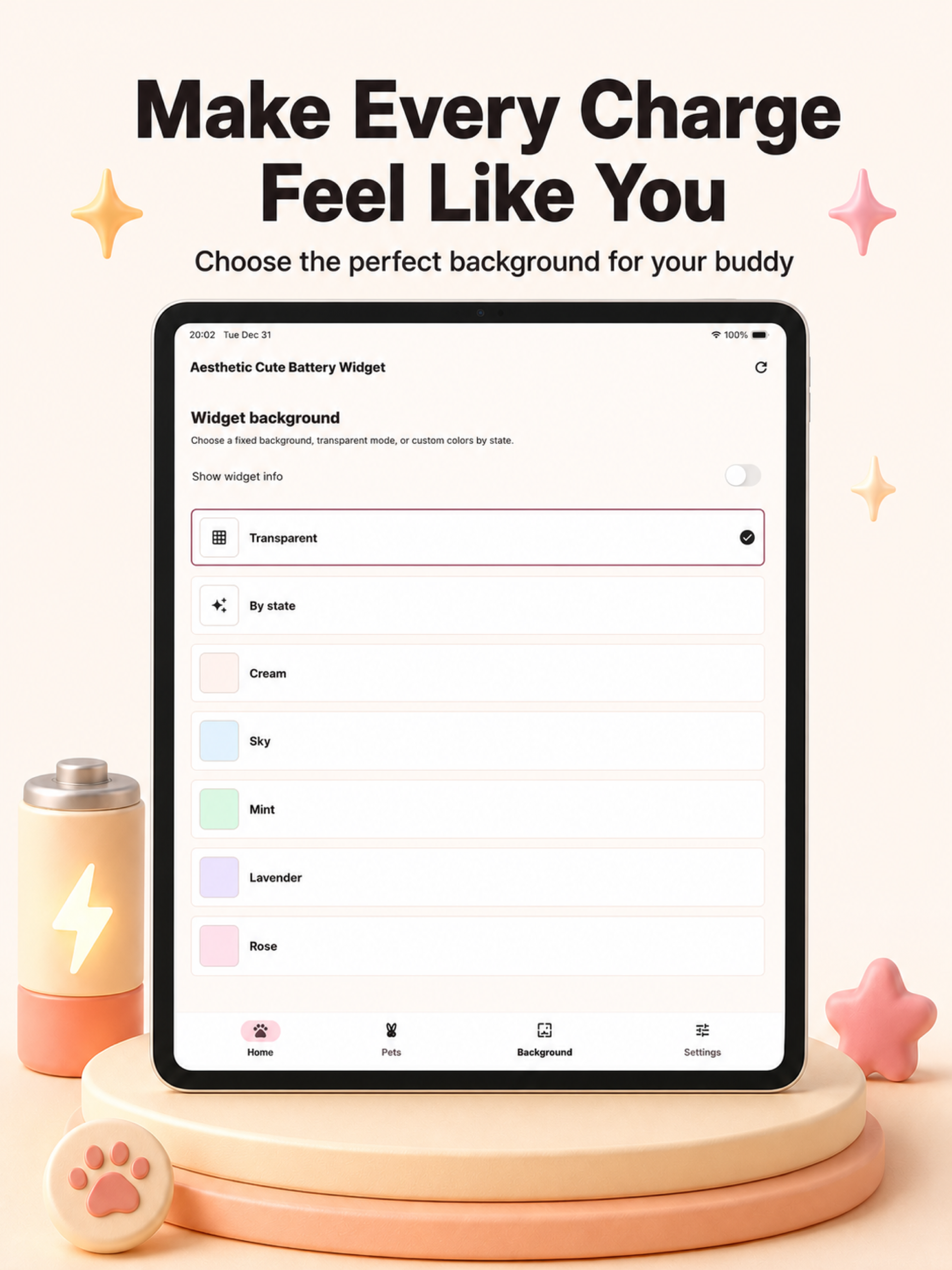 Aesthetic Battery Pet Widget screenshot 18