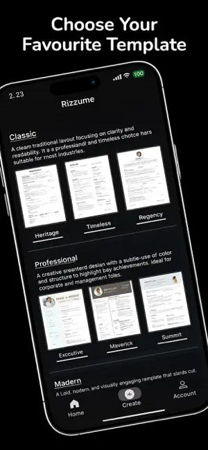Resume Builder: Rizzume CV screenshot 1