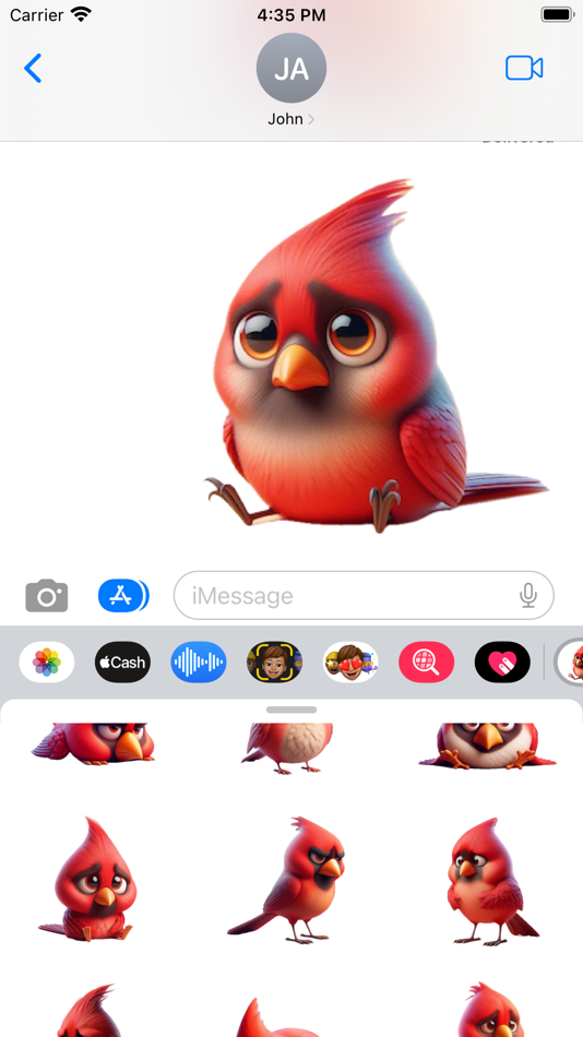 #5. Sad Cardinal Stickers (iOS) بواسطة: Paul Scott