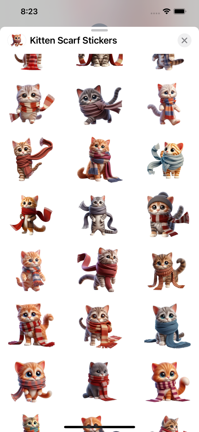 Kitten Scarf Stickers