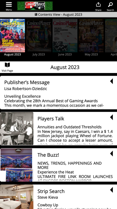 Casino Player Magazine Screenshot