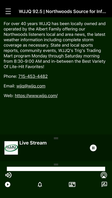 WJJQ 92.5 Screenshot