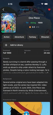 Animeista screenshot