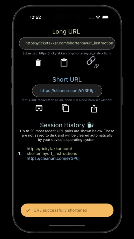 #3. ShortenMyURL (iOS) 由: Ritwik Takkar
