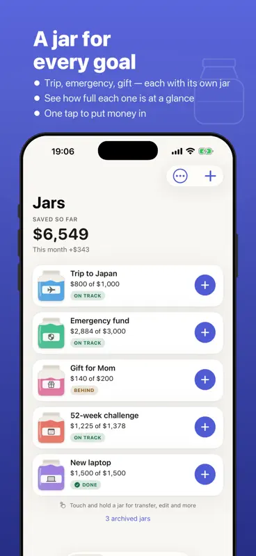 Jars: Savings Goal Tracker screenshot 1 of 5