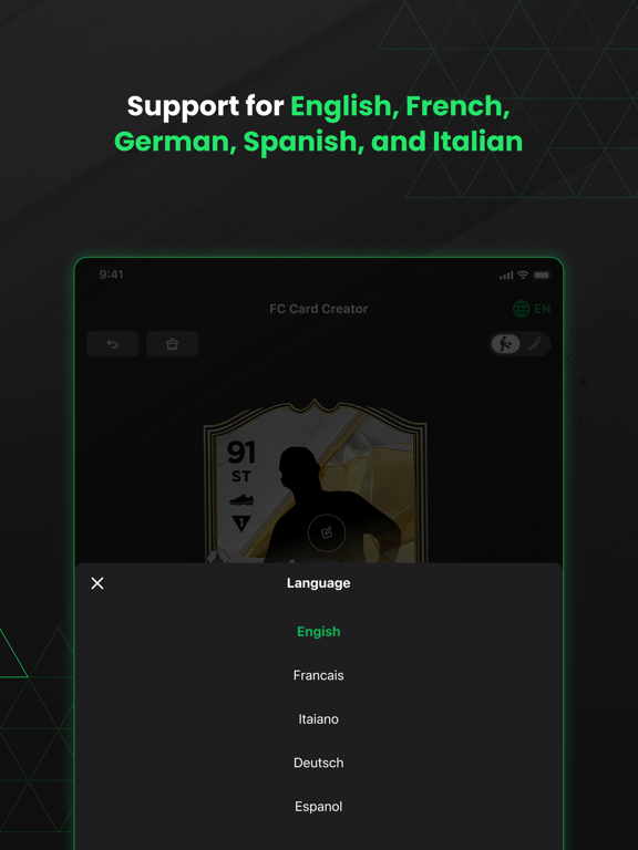 FUT 26 Card Creator iPad screenshot 2 - Sports app