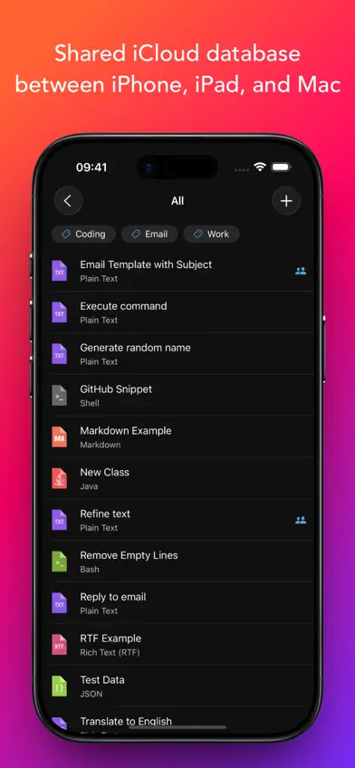 Snippety - Snippets Manager screenshot 1