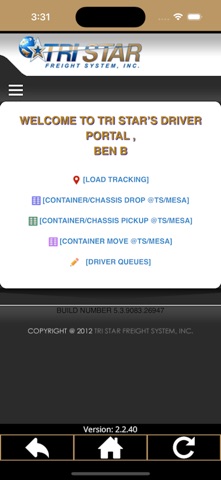 TriStar Driver Portal Screenshot 1 of 6