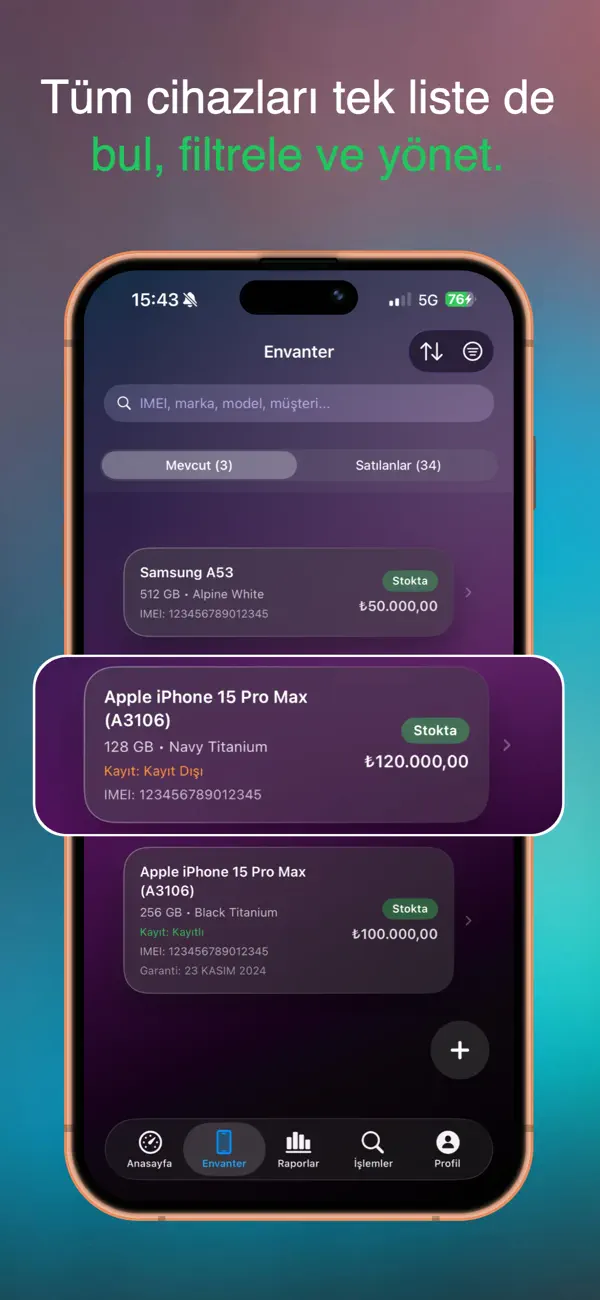 Screenshot #3 pour Stokly: Envanter & IMEI