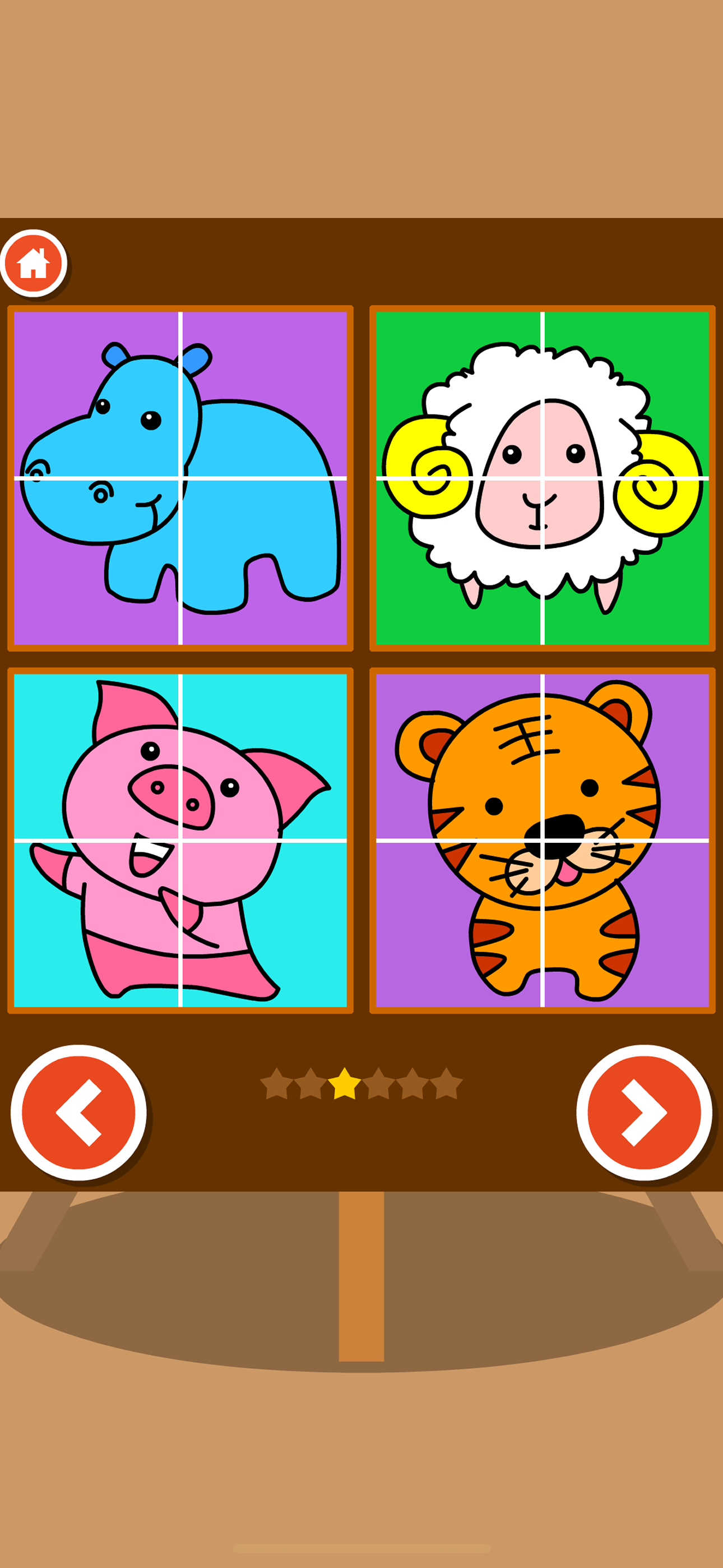 Animal puzzle Doodle Coloring