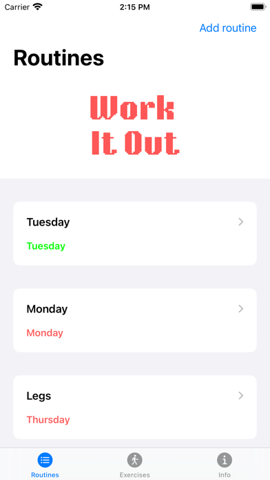 Work It Out - Free Gym Tracker Screenshot