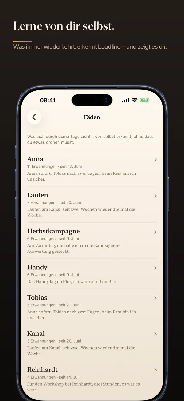 Loudline · Tagebuch sprechen iPhone App Screenshot 4 – Gesundheit & Fitness