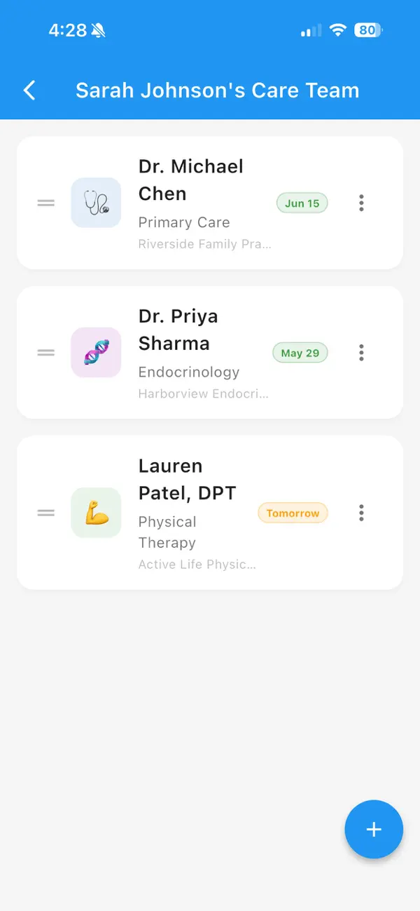 Screenshot #2 pour DocList - Care Tracker