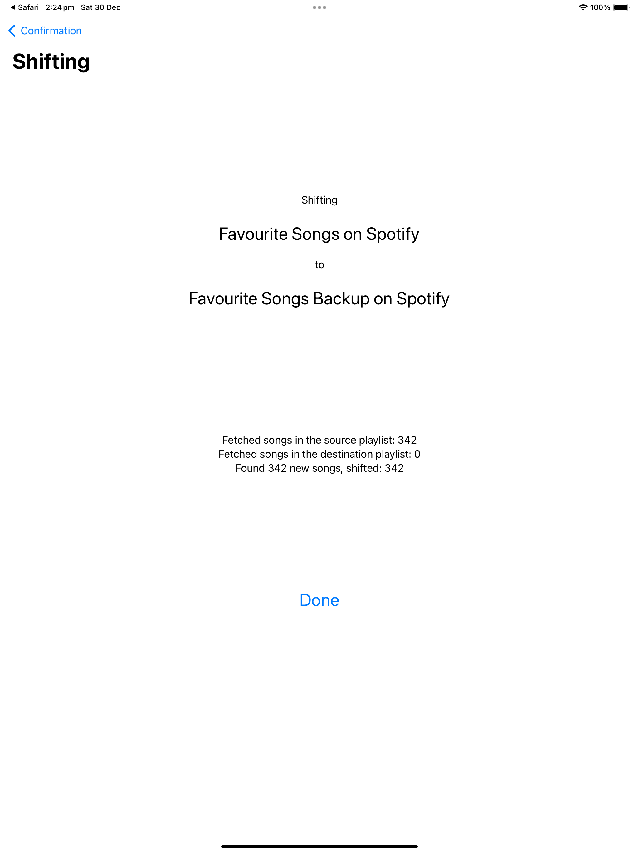 Playlist Shift