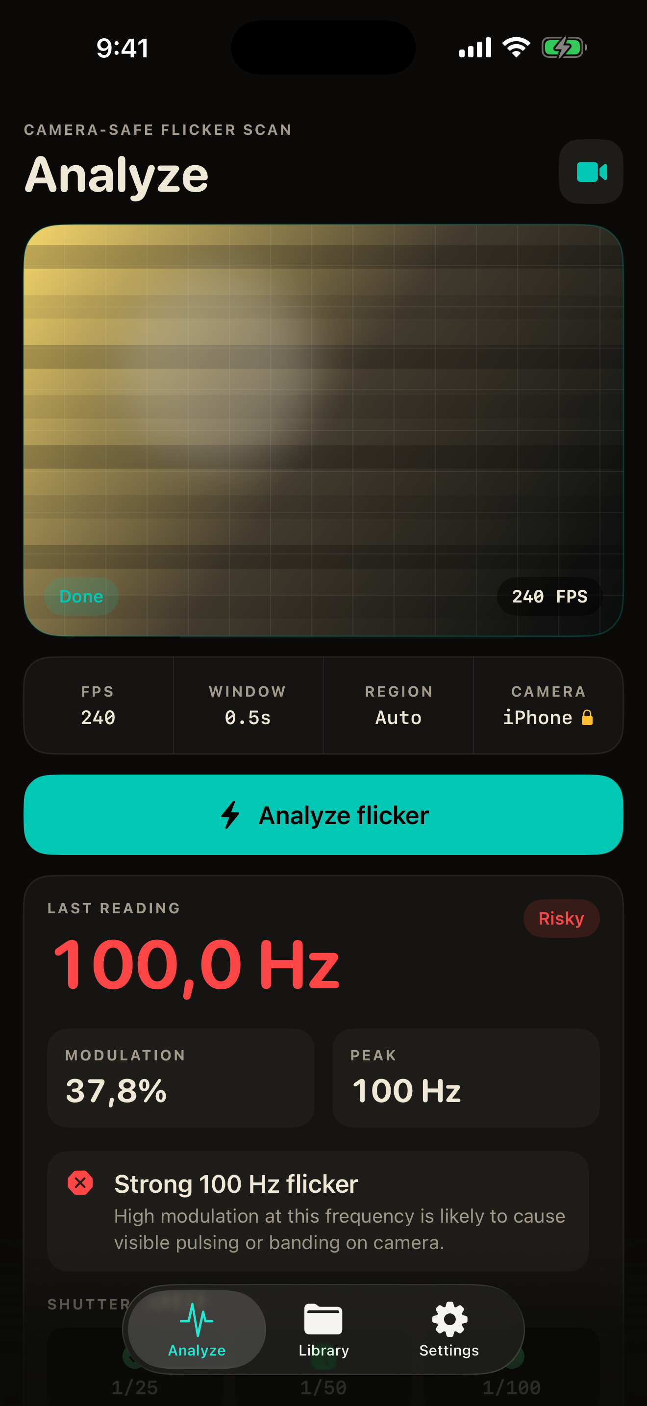 Flicker Safe: Test Light