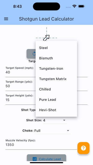 Shotgun Lead Calculator Screenshot