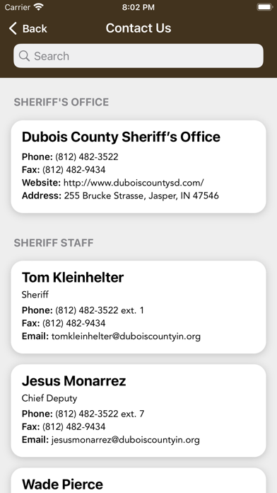 Dubois County Sheriff’s Office Screenshot