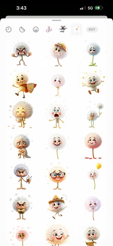 Whirling Dandelion Stickers iPhone screenshot