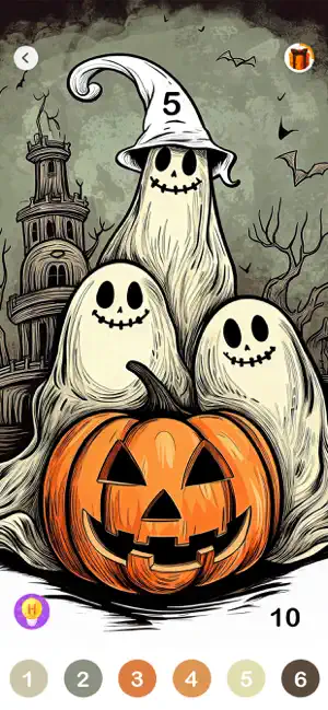Halloween Color by Number Game screenshot 2