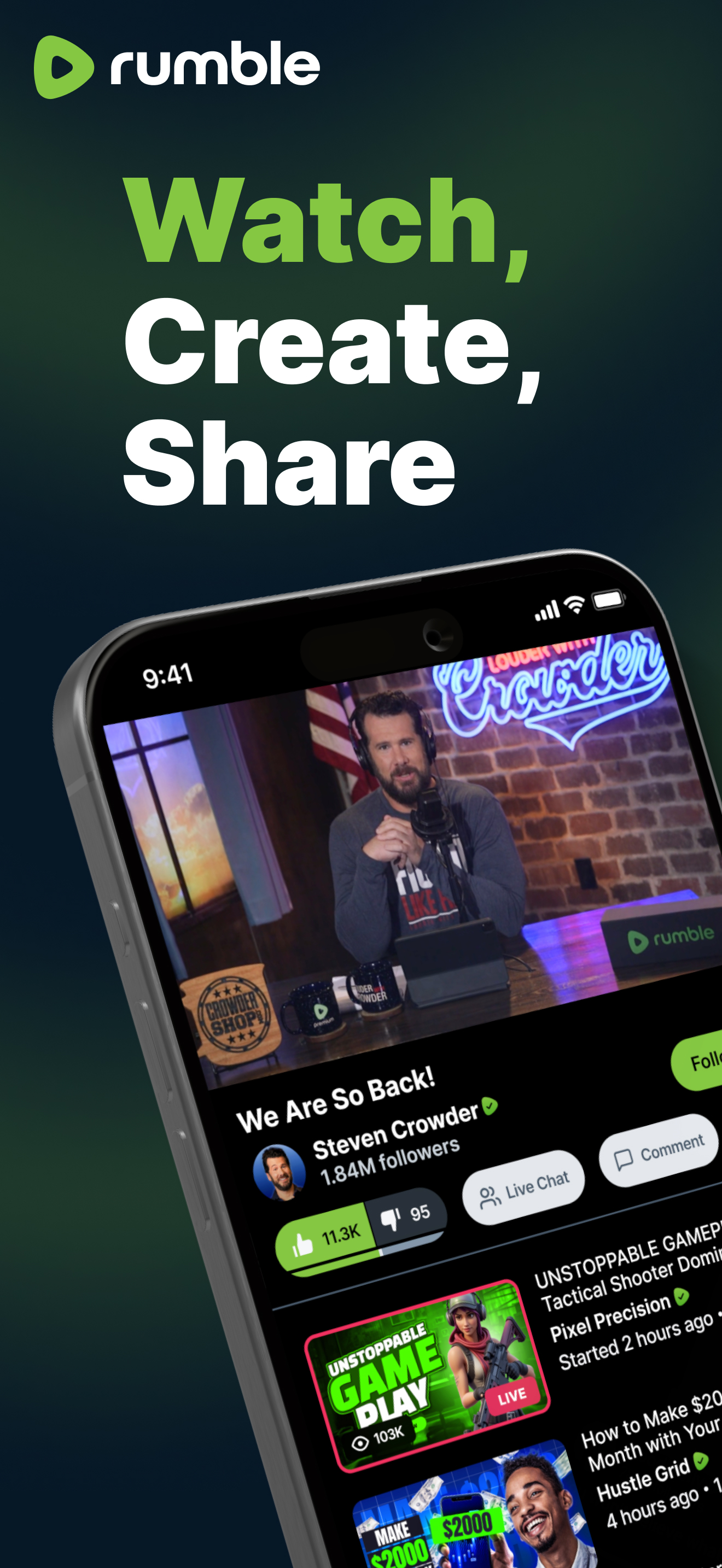 Rumble: Live Streaming, Videos
