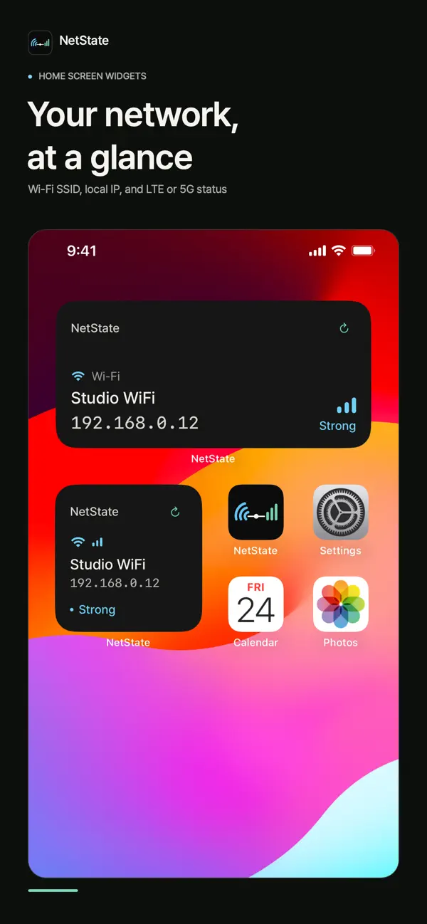 Screenshot #1 pour WiFi Widget - NetState