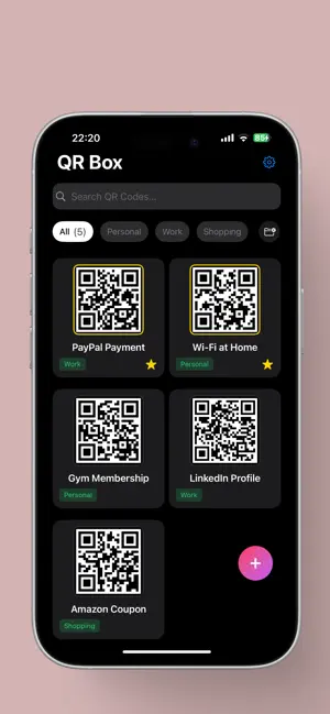 QR Box · Smart Code Manager screenshot 1