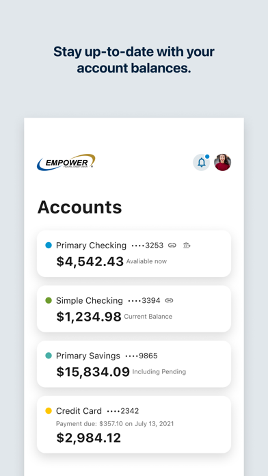 Empower FCU Mobile Banking Screenshot 2 - AppWisp.com Empower FCU Mobile Banking Screenshot 2 - AppWisp.com