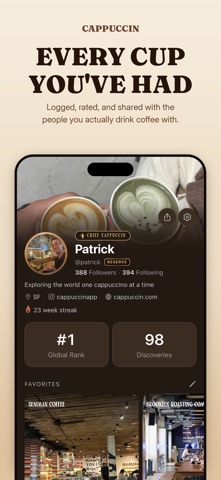 Cappuccin: Coffee Log & Map screenshot