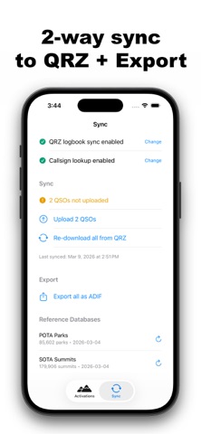 SOTA Log screenshot