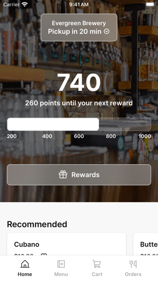 Evergreen Brewery app screenshot