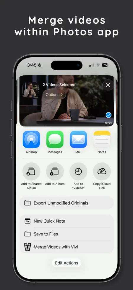 Vivi - Merge Videos on iPhone — screenshot 1 of 7