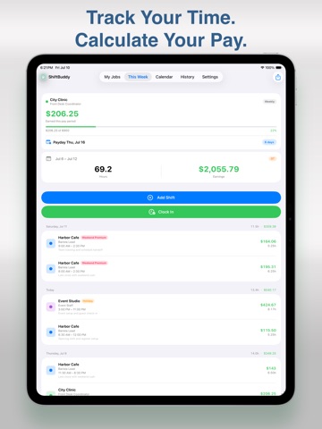 ShiftBuddy - Track Work Hours iPad screenshot