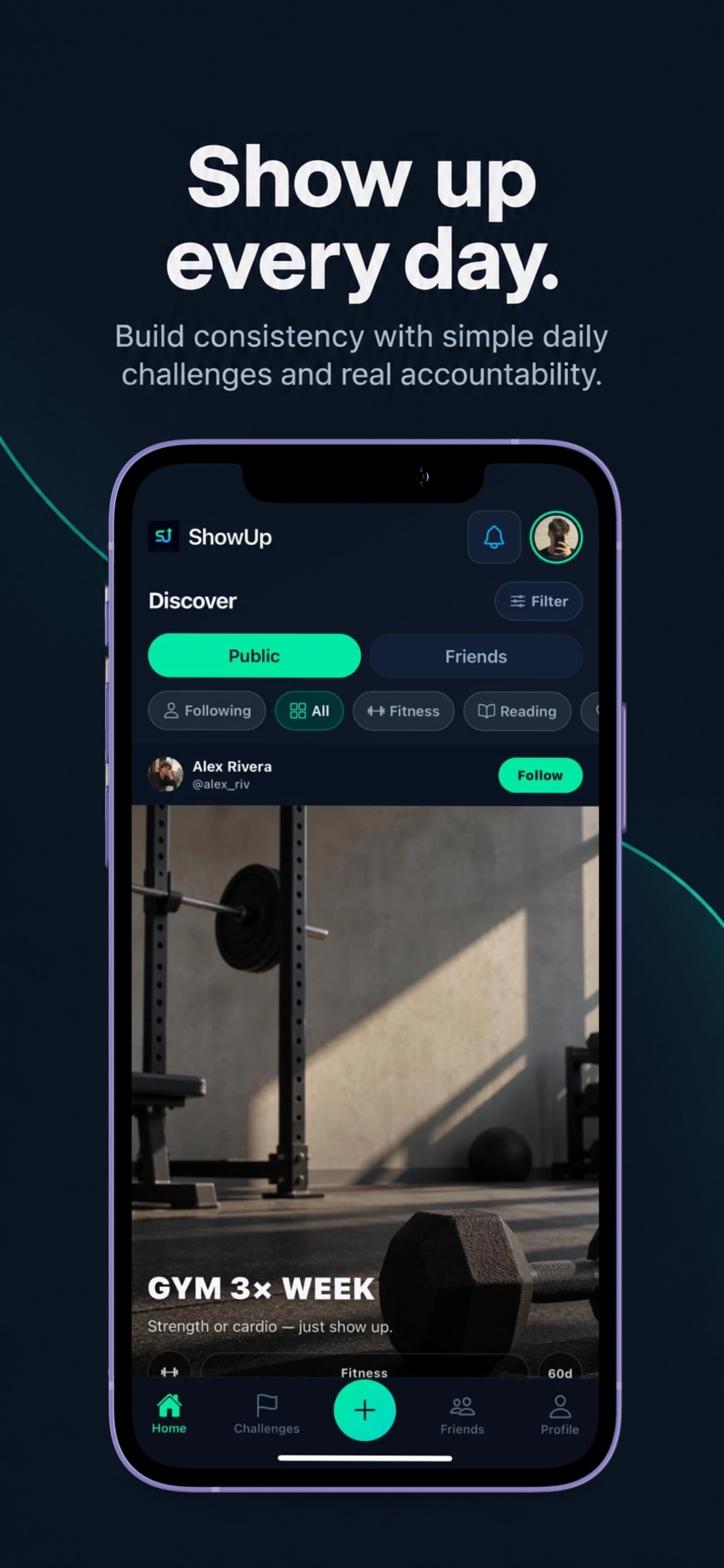 Screenshot 1 of ShowUp - Habit Challenges