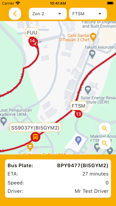 MyUKM Smart Bus Screenshot