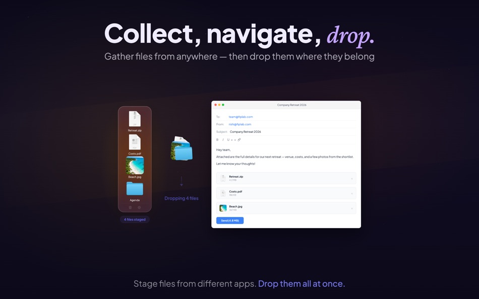 #2. Space Drop - Drag, Store, Drop (macOS) De: FIPLAB Ltd