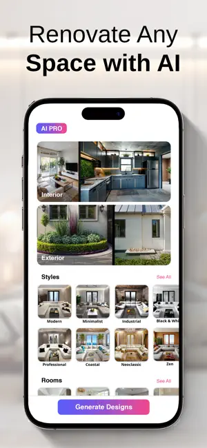 RoomGPT : AI Interior Design iPhone screenshot 2